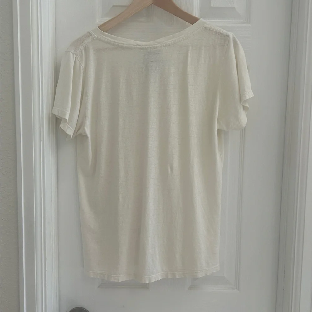 Jungmaven Paige v neck tee small washed white - Picture 3 of 3